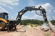 Cat Skid Steer with Backhoe and Hammer Attachment