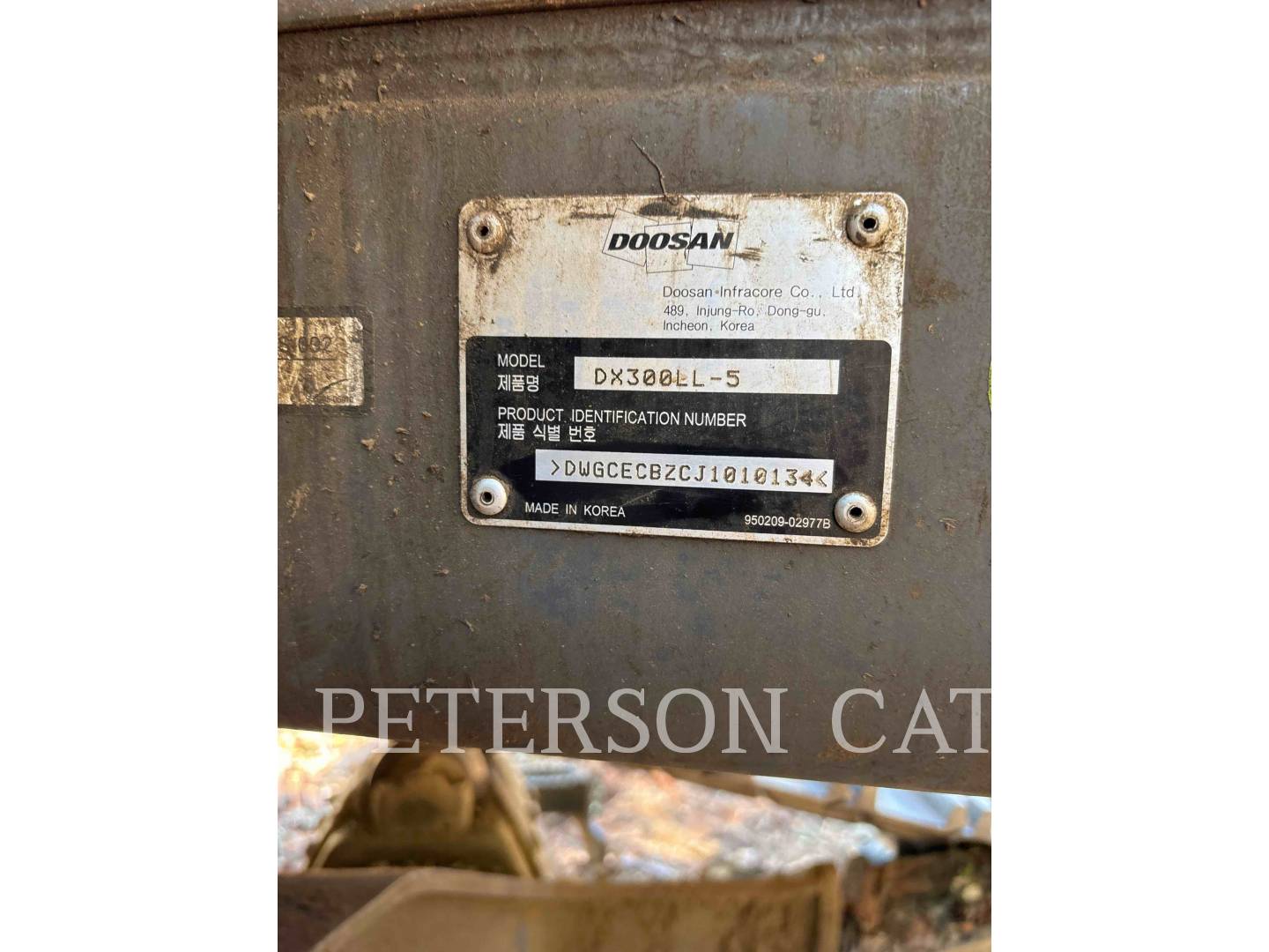2014 DOOSAN INFRACORE AMERICA CORP. DX300LL-5